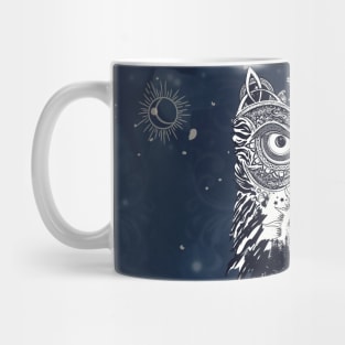 The celtic owl with rocks and trees Mug